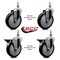 Service Caster 5 Inch Black Polyurethane 12 Inch Threaded Stem Caster Set 2 Brakes SCC SCC-TS20S514-PPUB-BLK-121315-2-PLB-2 - alternate 4